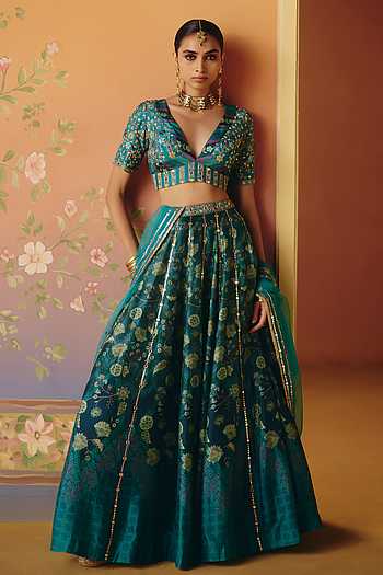 Mahi Phulkari Print Lehenga Set