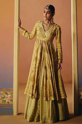 Reet Phulkari Print Kurta & Skirt Set