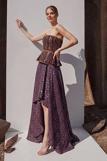 Sequin Asymmetric Skirt