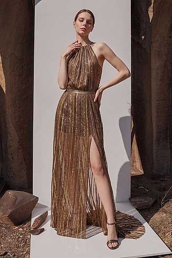 Hand Embroidered Slit Dress