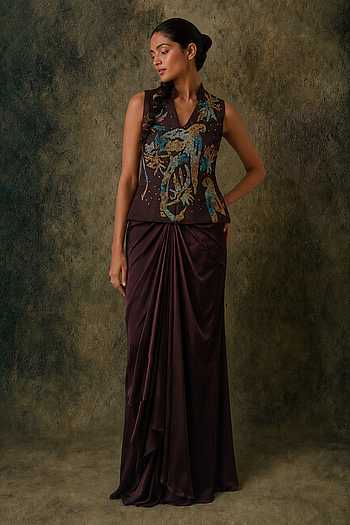 Vestige Embroidered Jacket & Skirt Set