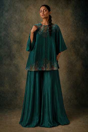 Mist Embroidered Jacket & Pant Set