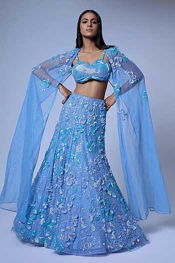 Floral Burst Cape Lehenga Set