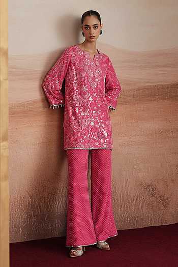 Ishani Embroidered Short Kurta & Pant Set