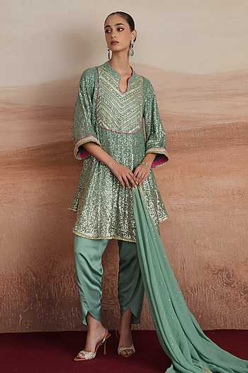 Leena Embroidered Kurta Dhoti Pant Set