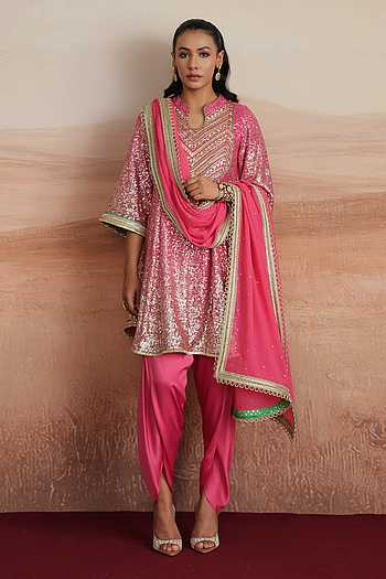 Leena Embrodered Kurta Dhoti Pant Set