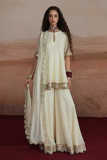 Mishka Flared Short Kurta Sharara Set