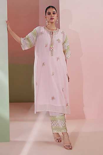 Gulabo Embroidered Kaftan & Palazzo Set