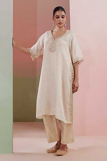 Sunehri Embroidered Kaftan & Palazzo Set