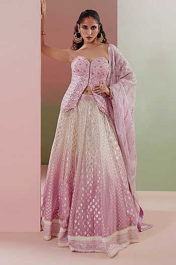 Nazm Embroidered Corset Lehenga Set