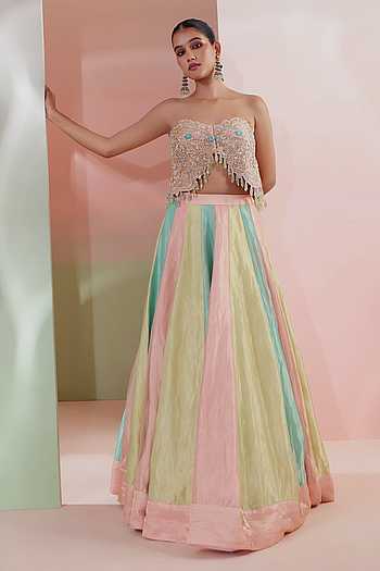 Rang E Meher Colorblock Lehenga & Blouse Set