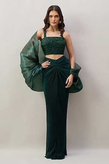 Balloon Cape Draped Skirt Set