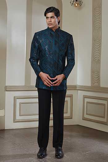 Sequin Embroidered Bandhgala & Pant Set