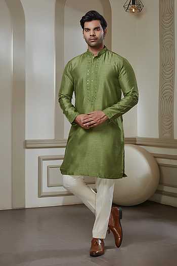 Mens Embroidered Kurta & Pant Set