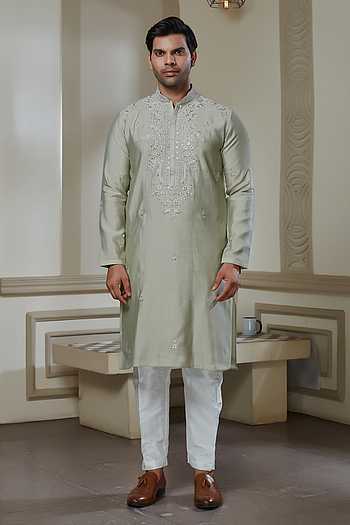 Mirror Work Chanderi Kurta & Pant Set