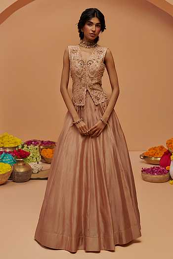 Silk Chanderi Lehenga & Blouse Set