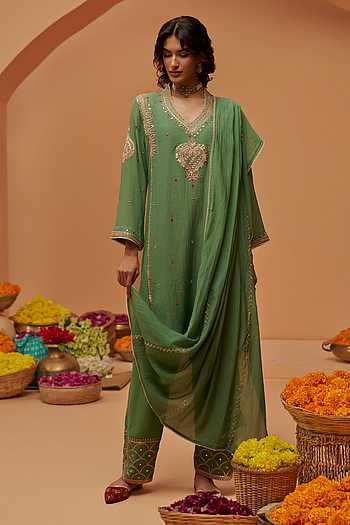 Embroidered Kurta Pant Set