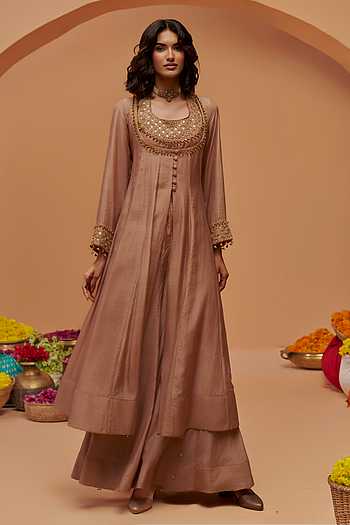 Embroidered Anarkali Sharara Set