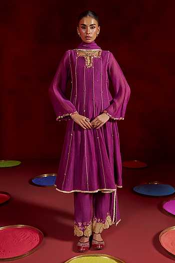 Embroidered Anarkali Set