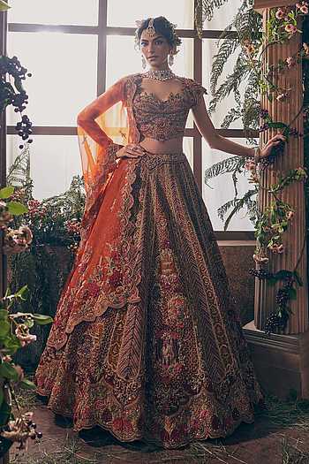 Sunset Embroidered Bridal Lehenga Set