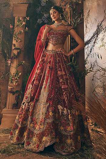 Story Telling Embroidered Bridal Lehenga Set