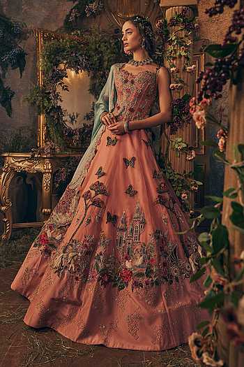 Middle Story Telling Embroidered Lehenga Set
