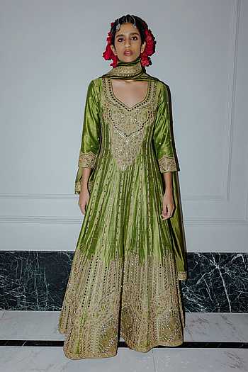 Embroidered Anarkali With Dupatta