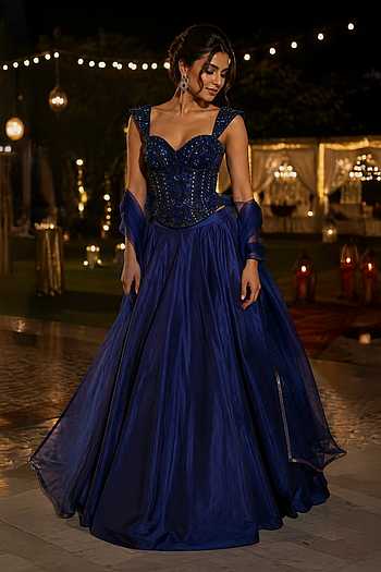 Embroidered Corset Lehenga Set