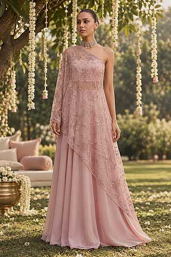 Embroidered Cape Lehenga Set