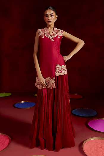 Embroidered Kurta & Sharara Set