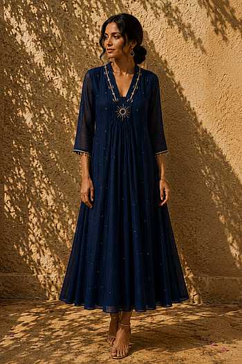 Neckline Embroidered Dress