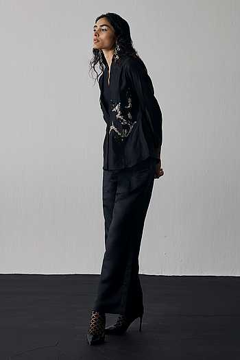 Hand-Embroidered Shirt & Pant Set