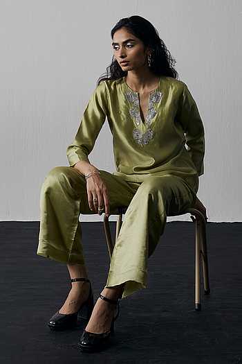 Dupion Silk Top & Pant Set