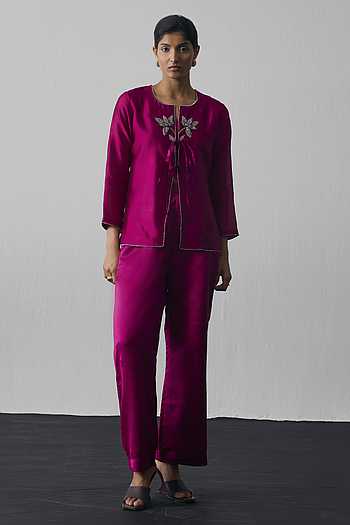 Embroidered Jacket & Pant Set