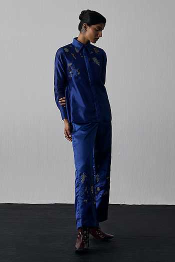 Abstract Embroidered Shirt & Pant Set
