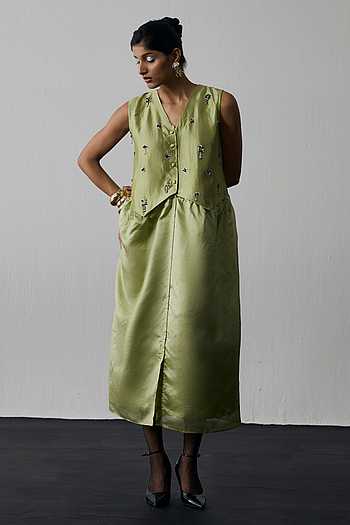 Dupion Silk Vest Dress