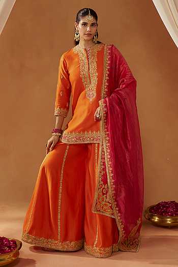 Fadiya Silk Chanderi Kurta Set