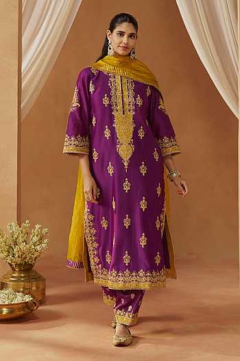 Mubina Silk Chanderi Kurta Set