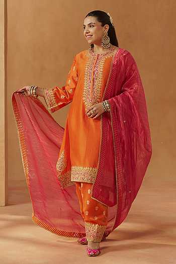 Zeenal Silk Chanderi Kurta Set