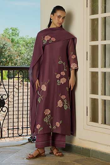 Amethyst Floral Applique Kurta Set