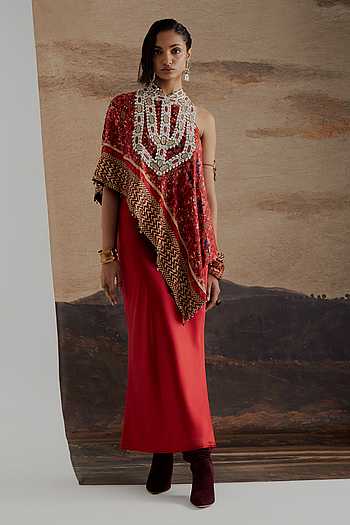 Rasa One Shoulder Top & Straight Skirt Set