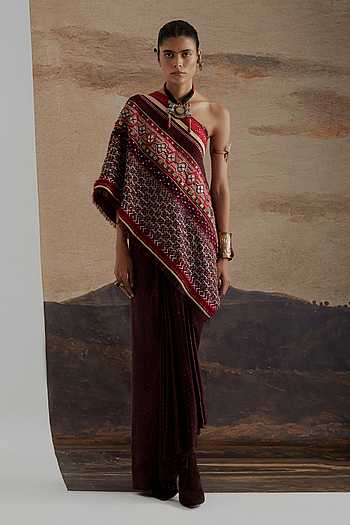Rasa One Shoulder Top & Draped Skirt Set