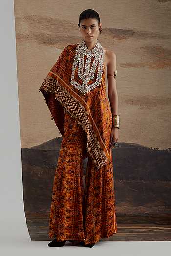 Rasa One Shoulder Top & Sharara Set