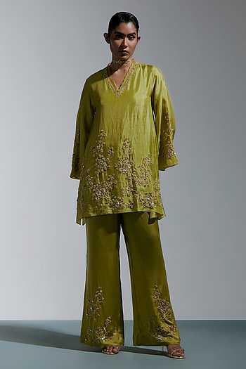Floral Embroidered Kurta & Sharara Set
