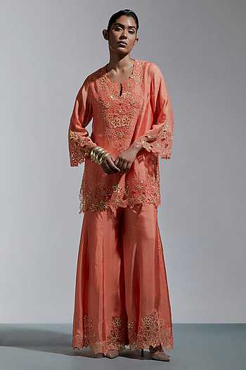 Thread Work Kurta & Sharara Set