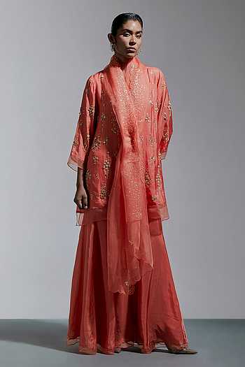 Hand Embroidered Kurta & Sharara Set