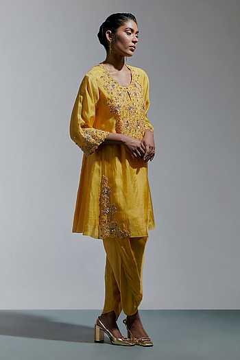 Floral Hand Embroidered Kurta & Salwar Set