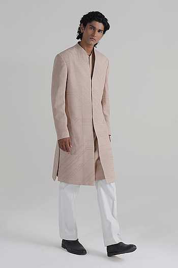 Geometric Tonal Embroidered Sherwani Set