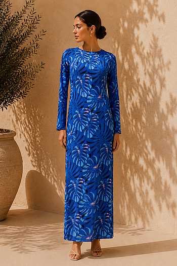 Botanical Print Maxi Dress