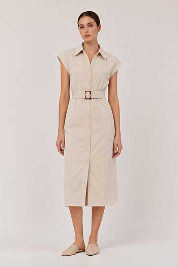 Cotton Dress With Belt